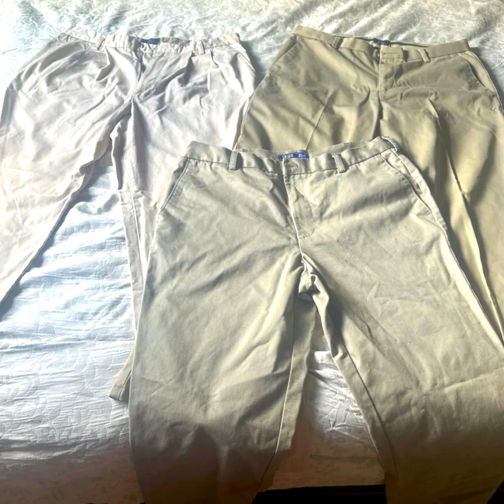 Three school uniform khaki pants